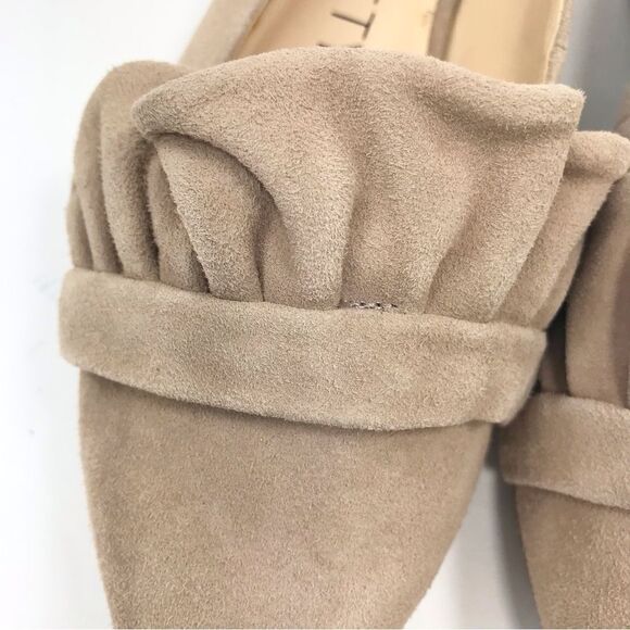 Sole Society KAMBER Tan Suede Leather Ruffle Pointed Toe Slip On Ballet Flat NEW - Picture 10 of 16
